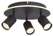 Plafoniera cu 3 spoturi metal negru San Diego
