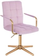 HC1015PCROSS Scaun Mov Catifea cu Bază Aurie