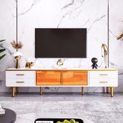 Mobilă TV cu 4 picioare, Alb | Aosom Romania
