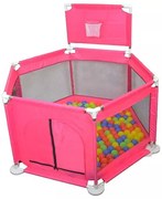 Tarc copii cu 50 de bile colorate, Loc de joaca, Roz, Interior - Exterior