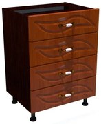 Corp inferior 60 cu 4 sertare Zebra MDF frunza cedru