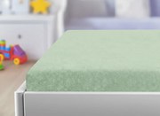 Cearsaf Frotir pentru patut copii cu elastic verde 60x120 cm