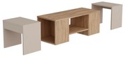Set de măsuțe de cafea Sartos Beige and Atlantic Pine, 3 buc.