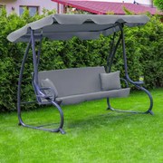 Leagăn de grădină reglabil în gri