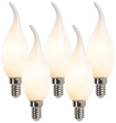 Set de 5 lămpi de lumânări cu LED-uri E14, reglabile cu filament F35 mat 3W