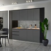 Mobilier de bucătărie, 2 m, grafit, ASTI
