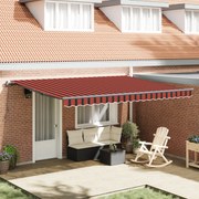 vidaXL Pergolă Manuală Manual portocaliu și maro 450 × 350 cm țesătură