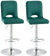 HOMCOM Set 2 Scaune de Bar Reglabile, Design Modern, Înălțime Ajustabilă, 41x51x97-117cm, Ideal pentru Bucătărie | Aosom Romania