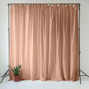 Draperie roz-maro din in 140x170 cm Cafe Creme – Linen Tales