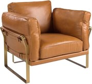 Fotoliu LUX design italian Cowhide camel