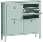 HOMCOM Comodă pentru pantofi 20 perechi, dulap pantofi cu 4 sertare rabatabile, rafturi detașabile și ajustabile, verde | Aosom Romania