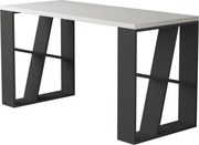 Masa birou HONEY, alb/gri antracit, PAL melaminat, 140x60x75 cm