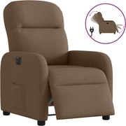 vidaXL Fotoliu rabatabil electric, maro, material textil