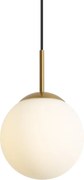 Lampă suspendată Art Deco Auriu cu sticlă opal IP44 - Flore