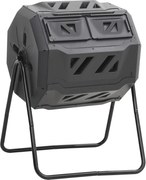 vidaXL Recipient de compost de grădină, negru, 73x64x95 cm, 160 L