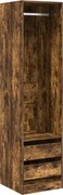 vidaXL Șifonier cu sertare stejar fumuriu 50x50x200 cm lemn prelucrat