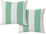 Set 2 fete de perna decorative STRIPES 45x45 cm, alb-verde