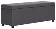 vidaXL Banchetă cu zonă de depozitare, gri, 116 cm, piele ecologică