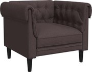 vidaXL Fotoliu Chesterfield maro închis, material textil