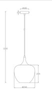 Lustră pe cablu Globo 15548HK MAXY 1xE27/60W/230V d. 24 cm antracit