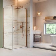 Cabina de dus dreptunghiulara cu usa batanta Radaway Nes KDJ I 80x70 cm finisaj cupru periat-transparent dreapta