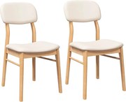 vidaXL Scaune sufragerie cu perne 2 buc cauciuc din lemn masiv natural