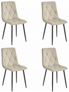 Set 4 Scaune Bucatarie/Dining Fido Catifea Bej