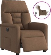 vidaXL Fotoliu rabatabil electric, maro, material textil