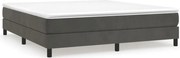 vidaXL Pat box spring cu saltea, gri închis, 160x200 cm, catifea