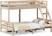 vidaXL Pat supraetajat, 90x200/120x200 cm, lemn masiv de pin