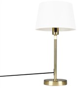 Lampă de masă auriu / alamă cu umbră albă 25 cm reglabilă - Parte