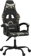 vidaXL Scaun de gaming pivotant, negru și camuflaj, piele ecologică