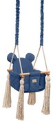 Leagan pentru copii si bebelusi, Catifea Velvet, perna detasabila ursulet Teddy Nightshadow Blue