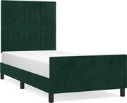vidaXL Cadru de pat fără saltea, verde închis, 100x200 cm, catifea