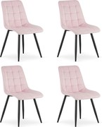 Set 4 Scaune Bucatarie/Dining Spirit Catifea Roz Deschis