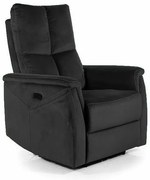 Fotoliu recliner cu functie de masaj Neptun M velvet negru Blu19