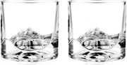 Set pahare pentru whisky LIITON 1006970 Denali, 230 ml, 2 buc, Fund 3D varful Denali, Transparent