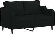 vidaXL Canapea cu 2 locuri, negru, 140 cm, material textil