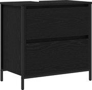 vidaXL Dulap pentru baie cu sertare Stejar negru 60x34,5x60 cm