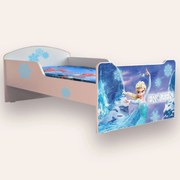 Patut copii de gradinita cu Frozen Mic 2-6 ani 130x60 cm Simplu cu saltea SafeNest CMG51894326853972
