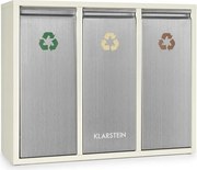 Klarstein ORDNUNGSHÜTTER 3, 45 L, alb-crem, cutie pentru deșeuri, 3 X 15 L