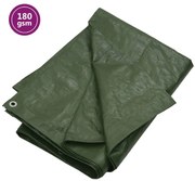 vidaXL Prelată 180 g/m², verde, 2x3 m, HDPE