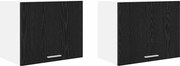 vidaXL Dulap suspendat 2 pcs Stejar negru și Alb 50 x 31 x 40 cm