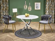 Masă de sufragerie Raunds 3 (alb + argintiu) (pentru 4 persoane). Promo -6%. 1092404
