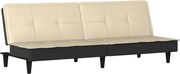 vidaXL Canapea extensibilă, crem, material textil