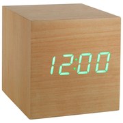 Ceas cu alarmă "Cube Click", fag / verde - Gingko