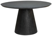 Masa de dining rotunda Premana din lemn de mango neagra 130 cm