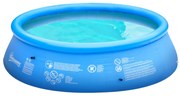 Outsunny Piscină Gonflabilă cu 3 Straturi pentru 3-4 Persoane, cu Supapă de Scurgere și Pompă Manuală Inclusă, Φ274x76 cm, Albastru | Aosom Romania