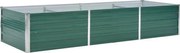 vidaXL Strat înălțat de grădină, verde, 240x80x45 cm, oțel galvanizat