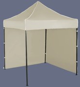 Pavilion de grădină 2x2m – din oțel, 2 pereţi laterali, Bej